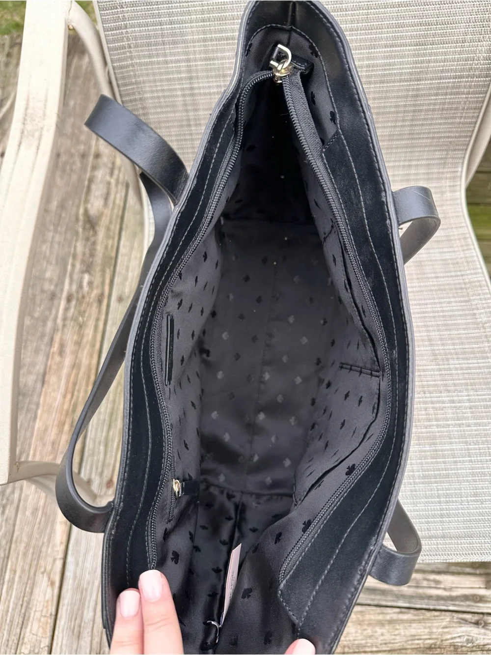 Kate Spade New York Rosa Daisy Tote Black White Designer - Picture 6 of 9